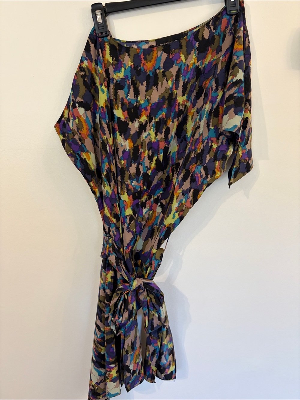 Multicolor Print Dress with tie